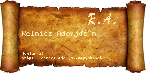 Reinicz Adorján névjegykártya